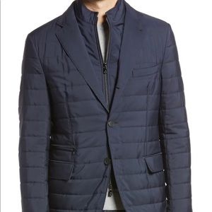 Corneliani Men's ID Quilted Water Resistant Car Coat